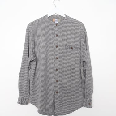 vintage STRIPED oxford normcore oversize GRUNGE men's shirt----size medium 