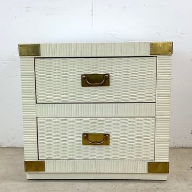 Hollywood Regency Campaign Style Nightstand 