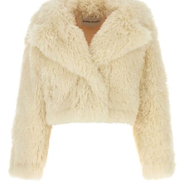 Stand Studio Women Ivory Samara Eco Fur Coat