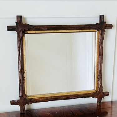 Vintage Carved Adirondack Mirror