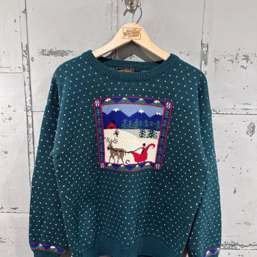 Vintage 80s Eddie Bauer sweater picture knit button | Great