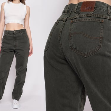 90s Lee Olive High Waisted Jeans - Medium to Large Tall, 30.5" | Vintage Denim Tapered Leg Mom Jeans 