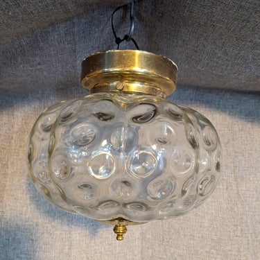 Vintage Flush Mount MCM bubble glass light 9 x 9 x 8.5