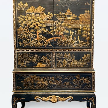 Vintage Chinoiserie Cabinet with Drawers