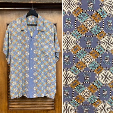 Vintage 1950s ARROW GABANARO Rayon Gabardine Sport Shirt