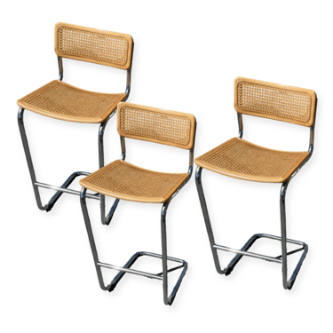 Set of 3 Cesca Style Bar Stools