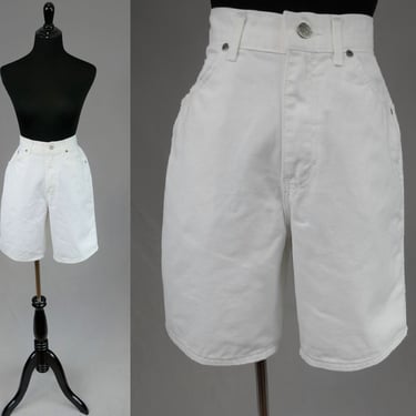90s White Chic Jean Shorts - 29