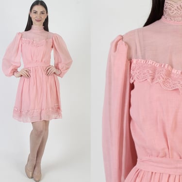 Ameri VINTAGE / SHEER PUFF SLEEVE DRESS（Ameri VINTAGE SHEER