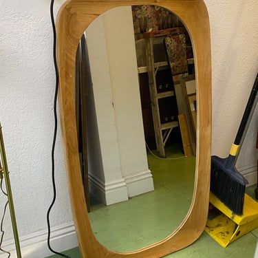Blonde Wood Sculptural Large Mirror