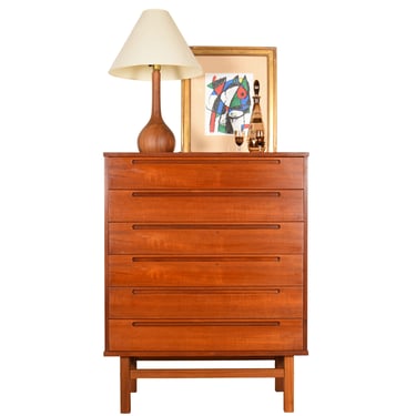 HJN Møbler | Torring Danish Teak 6-Drawer Lowboy Dresser by Nils Jonsson