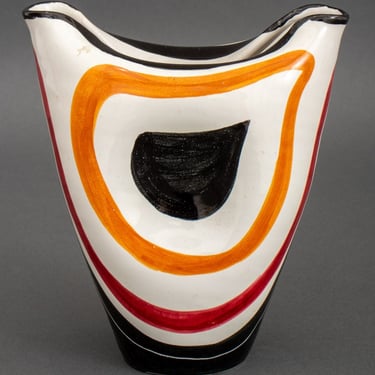 Italian Striped Glazed Art Pottery Vase
