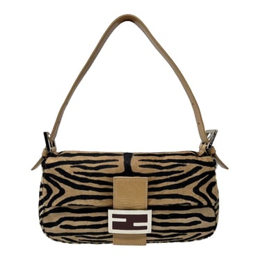 Fendi Brown Zebra Baguette Bag