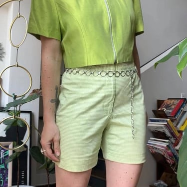 VTG Y2K Green Gingham Shorts 