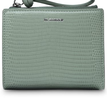 Jil Sander Woman Pastel Green Calf Leather Wallet