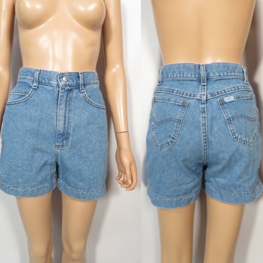 Vintage 90s Lee High Waisted Denim Shorts Made In USA Size 26 Waist 