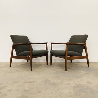 Pair of Vintage Polish Mid Century Modern Edmund Homa Lounge Chairs 