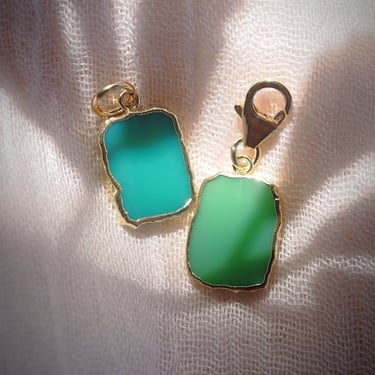 Green Chrysoprase Gemstone Charm 