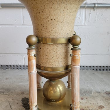 Hollywood Regency Style Brass Planter, with Pottery Insert