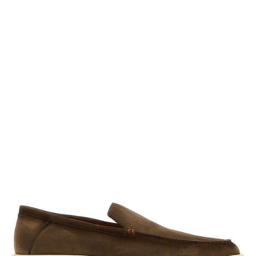 Santoni Men Brown Suede Loafers