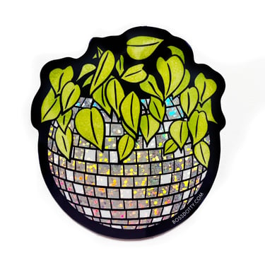 Glitter Sticker | Disco Ball Planter