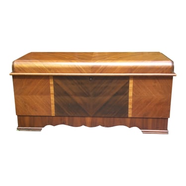 Vintage Walnut Lane Art Deco Waterfall Cedar Trunk Hope Chest