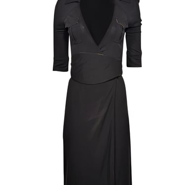 Diane von Furstenberg - Black Wrap Maxi Dress Sz 2