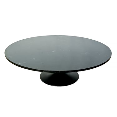 Black Marble  Tulip Base Coffee Table Burke Eero Saarinen style 