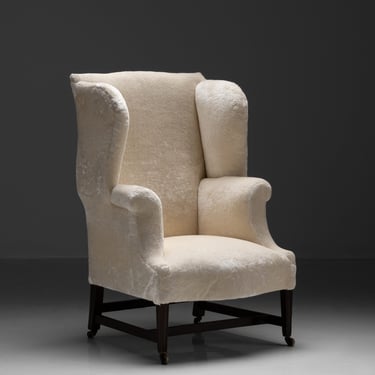 Generous Wingback Armchair in Cotton Blend by Dedar Milano