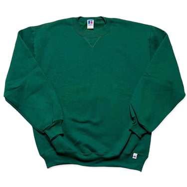 NEW w/out Tags ~ Vintage 1980s RUSSELL Green Sweatshirt ~ size L ~ Crewneck ~ Single V 