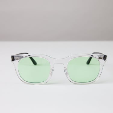 New York Eye_rish, Dingle. Clear with Black Temple Frame with Light Green Lenses 