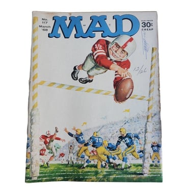 MAD Magazine No. 117 March 1968 Football Signed by Paul Gringle Cartoonist 