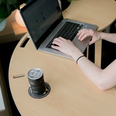 Custom squiggle standing desk for treadmill 