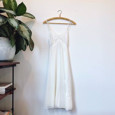 Vintage 60s Lace Sheer White Nightgown 
