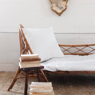 1950s French bamboo basket daybed