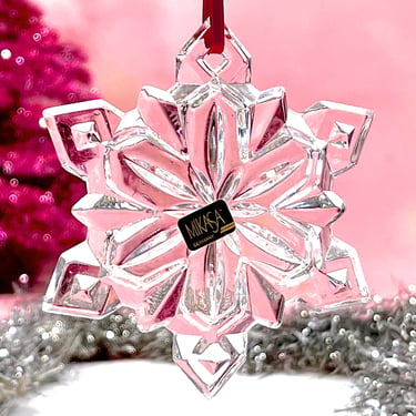 VINTAGE: West German Crystal Snowflake Ornament - Christmas - Holidays 