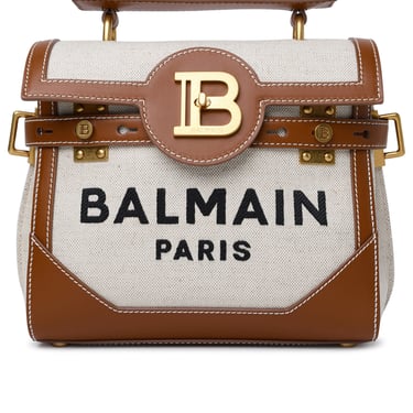 Balmain Woman Balmain 'B-Buzz 23' Brown Leather And Fabric Bag