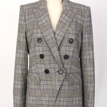 Veronica Beard Plaid Double-Breasted Blazer