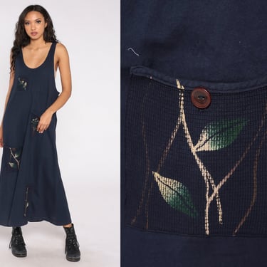 90s Jumper Dress Navy Blue Tree Dress Low | Shop Exile - Tucson, AZ