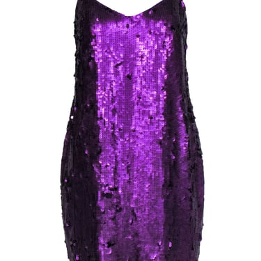 Tibi - Purple Silk Sequin Sleeveless Dress Sz 8