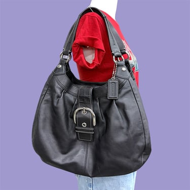 Vintage COACH Y2K Pink Satin + Black Leather Baguette Bag