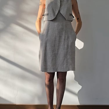 Armani Natural Woven Vest Dress (S)