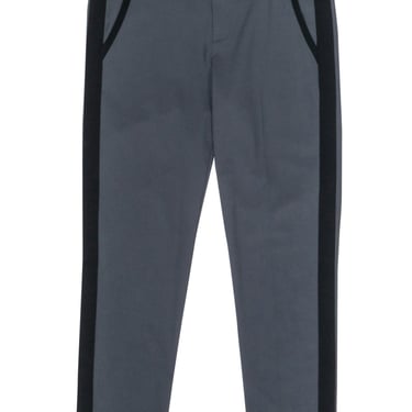 Vince - Grey Slim Leg Side Stripe Trousers Sz 8