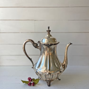 Vintage WM Rogers Silver Teapot, Silver Tea Set // Rustic, Farmhouse, Victorian Teapot // Perfect Gift 