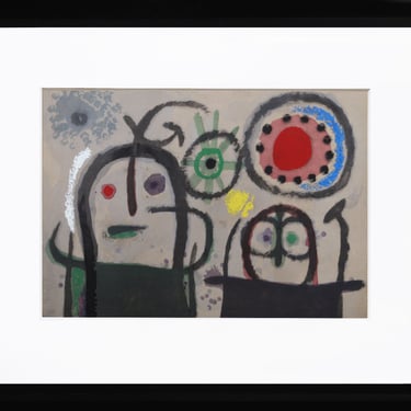 Joan Miro (After), Cartones 19: Femmes en priere devant le soleil, Lithograph 