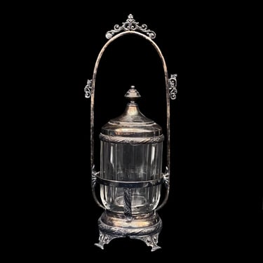 Antique Victorian Hartford Quadruple Silver Plate Pickle Caster Serving Jar