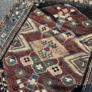 #117 Vintage Hamedan Handmade Rug 3'6" x 7'