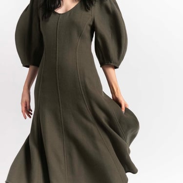 CHLOE Green Wool Midi Dress (Sz. 38)