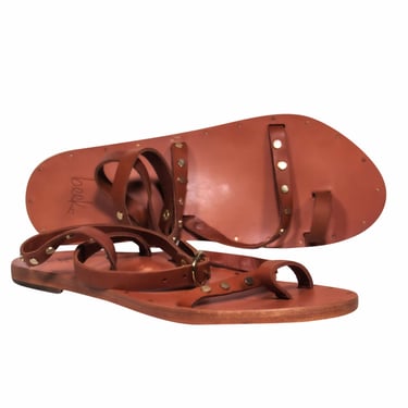 Beek - Brown Strappy Wrap Sandals 9