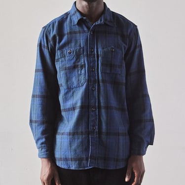 Engineered Garments Cotton Flannel Work Shirt, Navy/Black Plaid