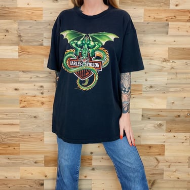Harley Davidson Motorcycles 90's Dragon Tee Shirt 
